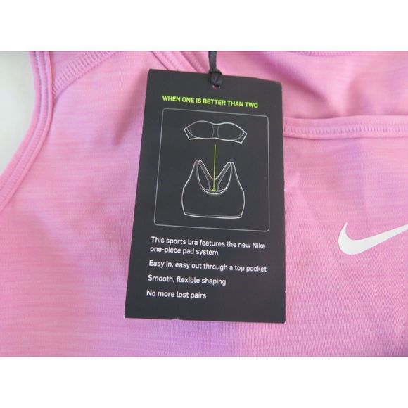 Nike BV3636 693 Womens Sz XL Pink Dri-Fit Swoosh Logo Medium Support Sports Bra - Picture 3 of 3